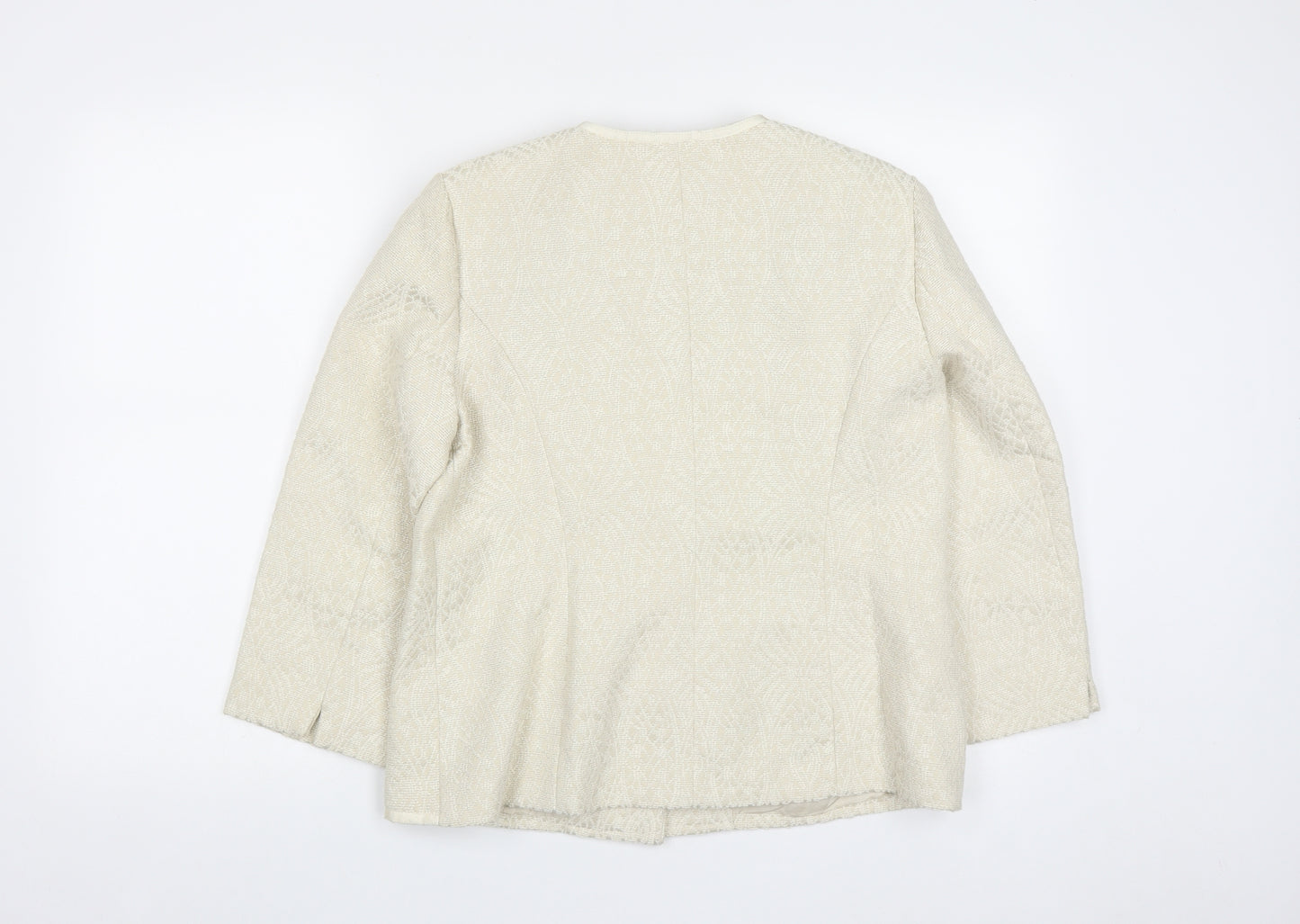 Paul Costelloe Womens Beige Geometric  Jacket  Size M  Button
