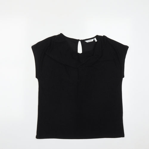 b.young Womens Black  Polyamide Basic T-Shirt Size S Cowl Neck