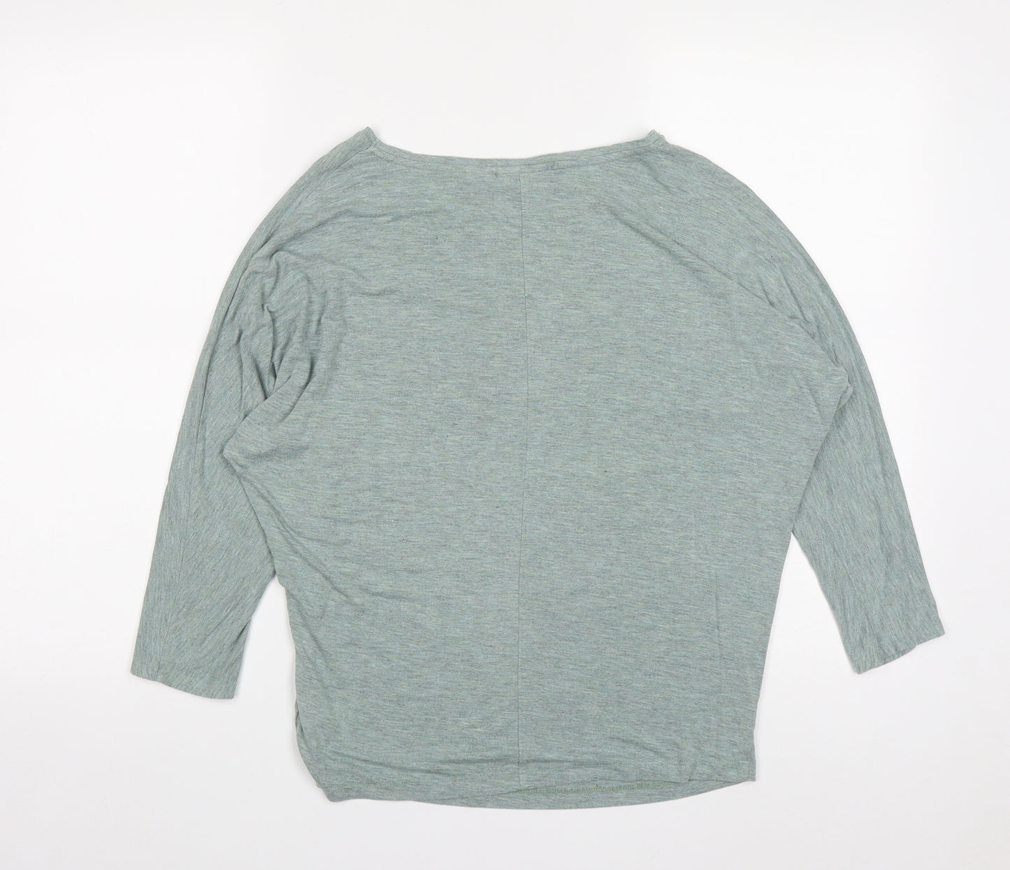 Tahari Womens Green  Modacrylic Basic T-Shirt Size S Round Neck