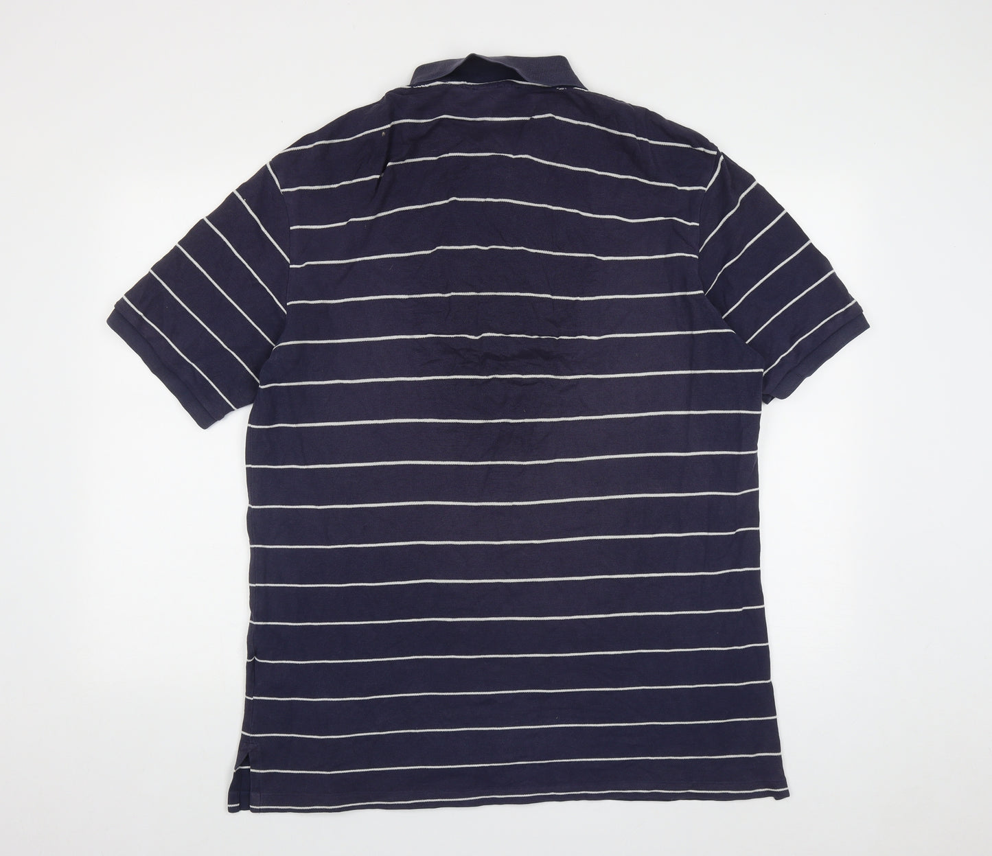 Ralph Lauren Golf Mens Blue Striped Cotton  Polo Size XL Collared Button