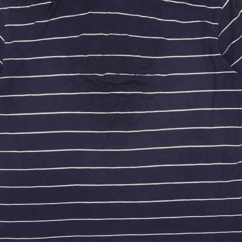 Ralph Lauren Golf Mens Blue Striped Cotton  Polo Size XL Collared Button