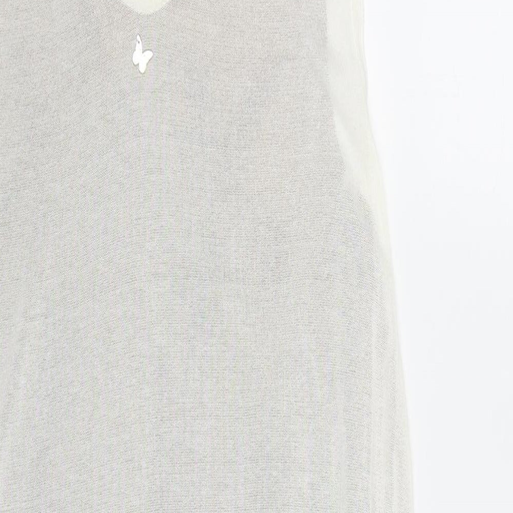 Giorgia & Johns Womens Brown  Polyester Basic Tank Size L Round Neck