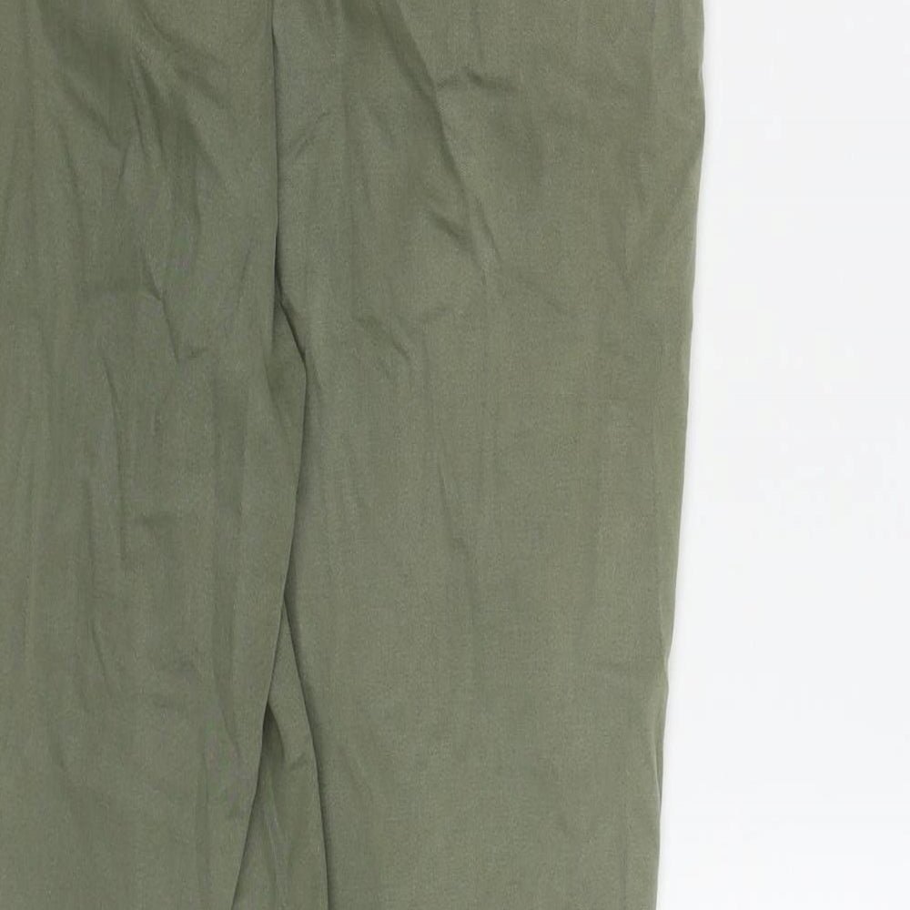 Oasis Womens Green  Cotton Trousers  Size 10 L27 in Regular Zip
