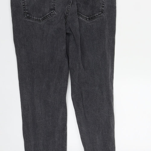 Topshop Womens Black  Cotton Straight Jeans Size 26 in L25 in Regular Zip