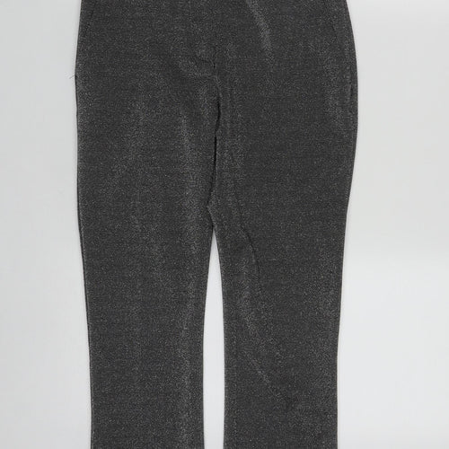 H&M Womens Silver  Polyester Sweatpants Trousers Size 6 L27 in Regular Zip