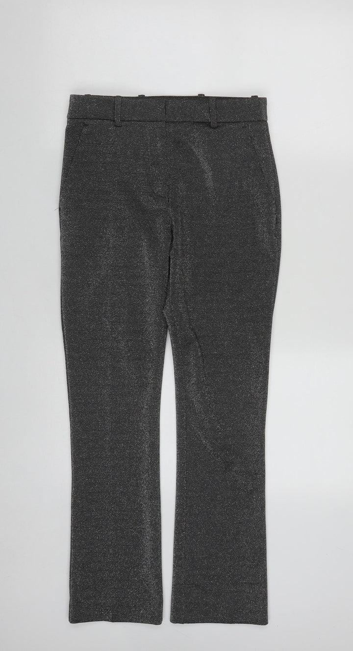 H&M Womens Silver  Polyester Sweatpants Trousers Size 6 L27 in Regular Zip