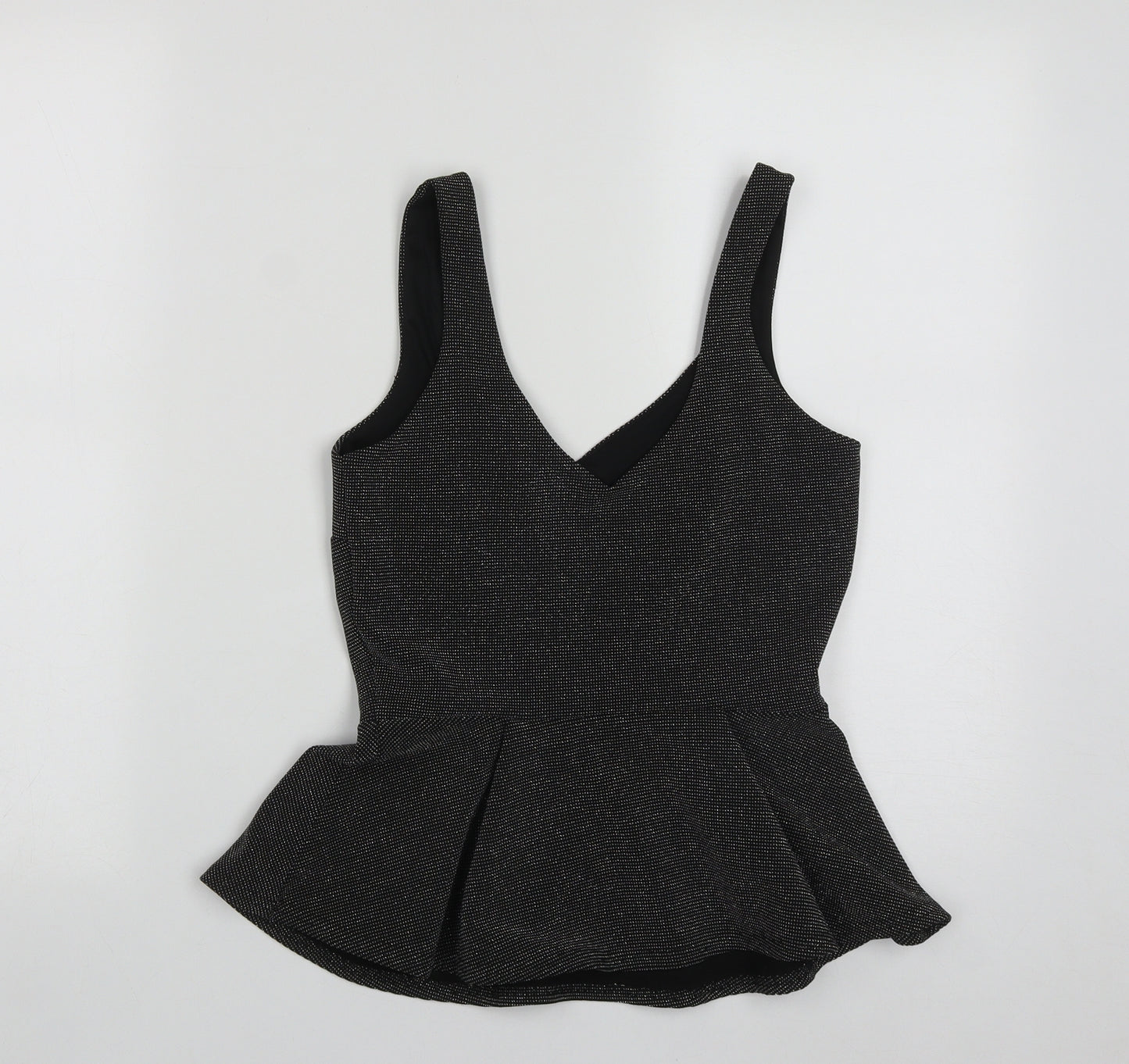 River Island Womens Black  Polyester Basic Tank Size 8 V-Neck