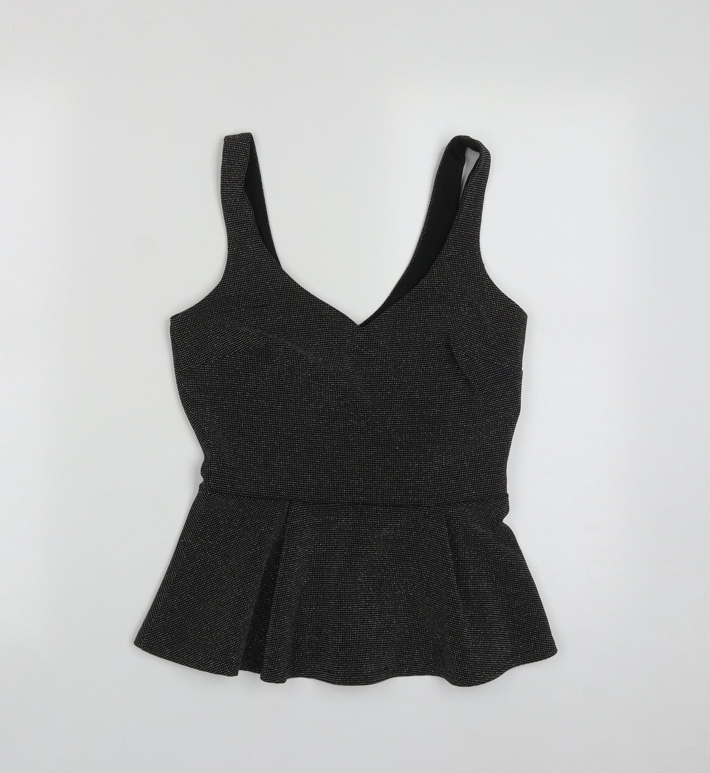 River Island Womens Black  Polyester Basic Tank Size 8 V-Neck