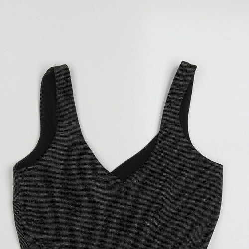 River Island Womens Black  Polyester Basic Tank Size 8 V-Neck