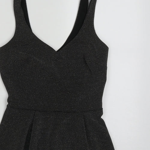River Island Womens Black  Polyester Basic Tank Size 8 V-Neck