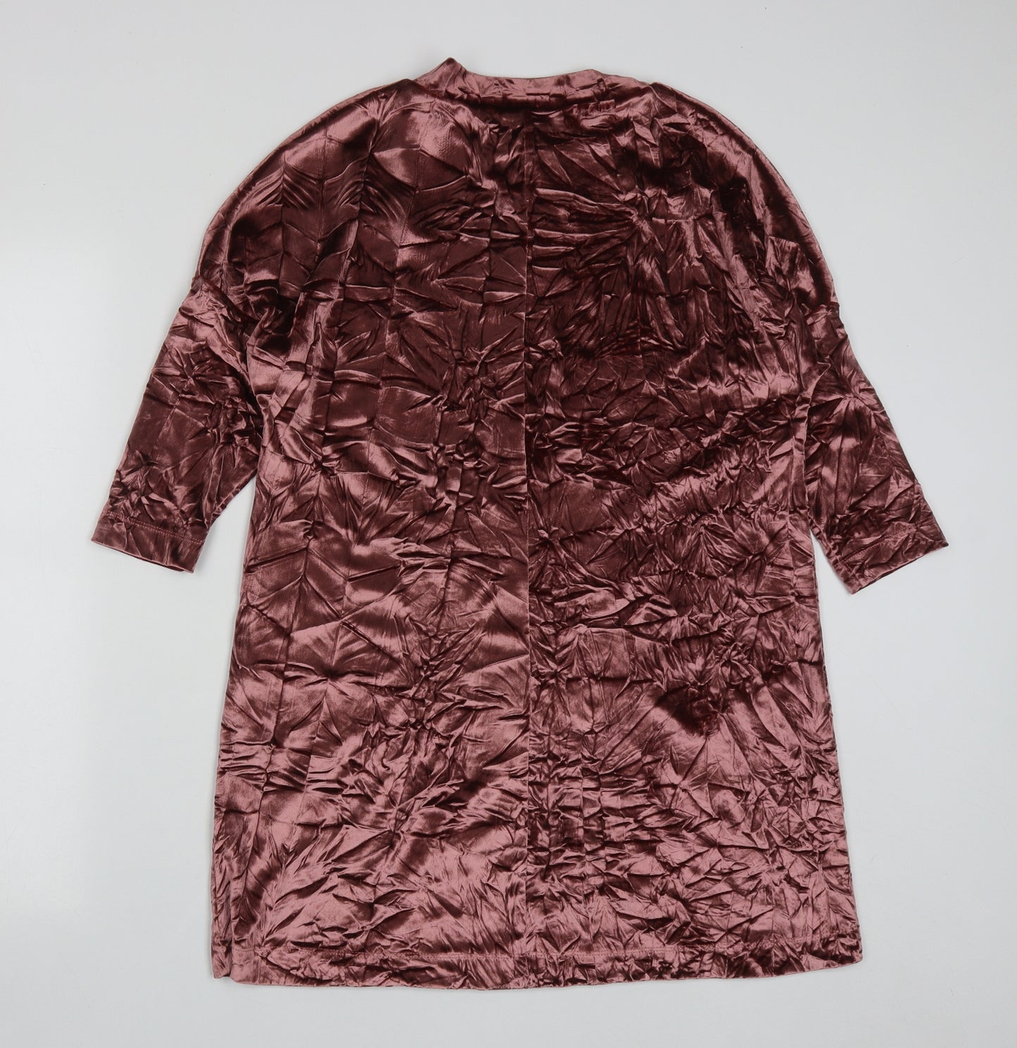 Zara Womens Pink  Polyester A-Line  Size S  Round Neck