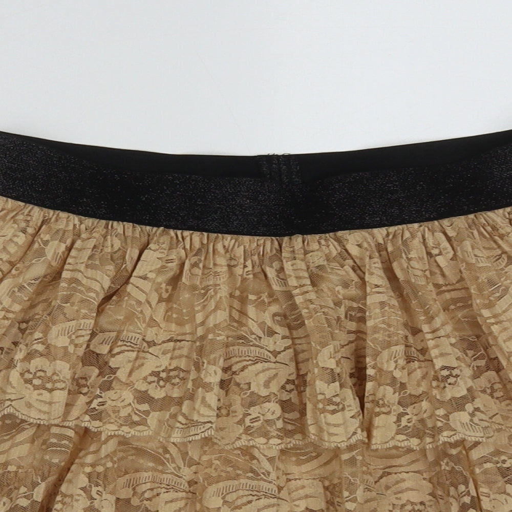 River Island Womens Gold  Polyester Tutu Skirt Size 8