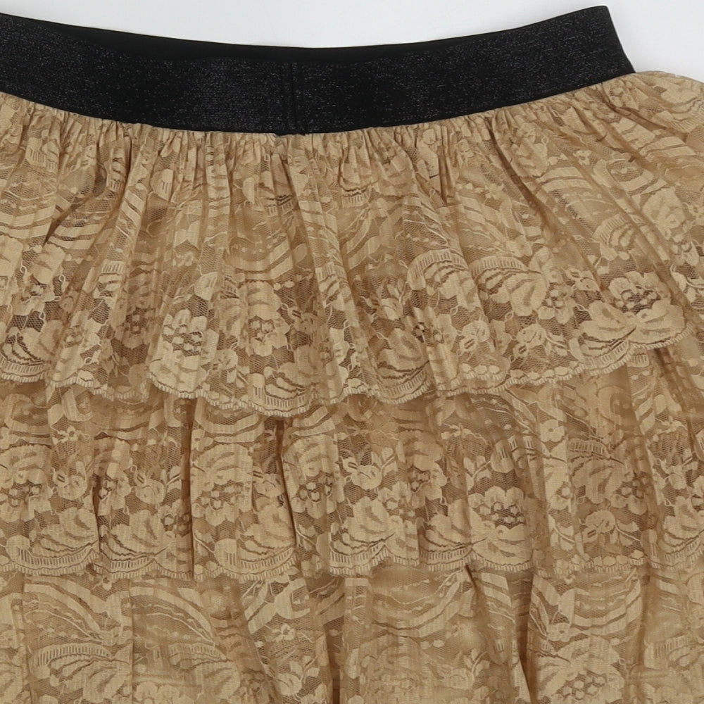 River Island Womens Gold  Polyester Tutu Skirt Size 8