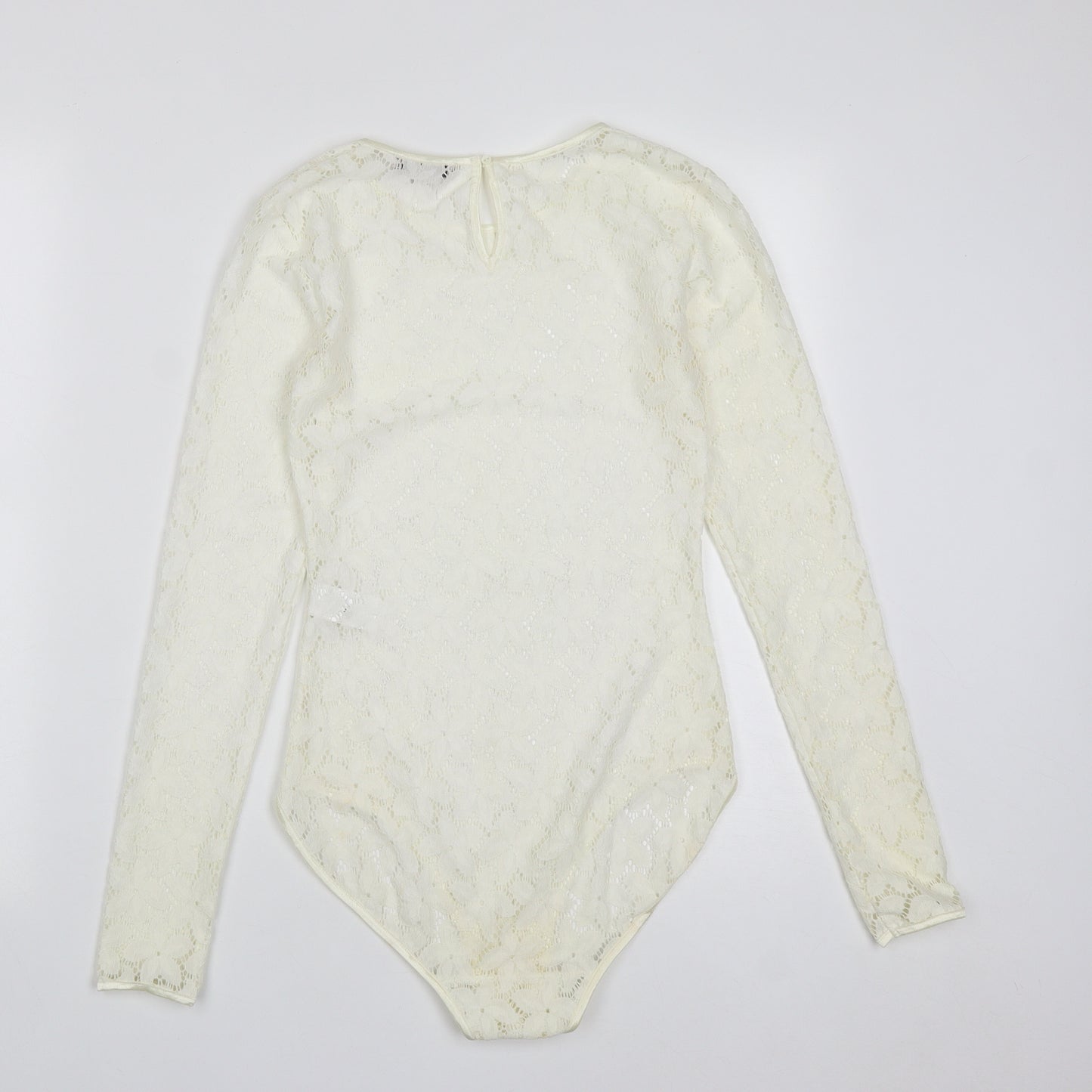 Marks and Spencer Womens White  Polyamide Bodysuit One-Piece Size 6  Snap