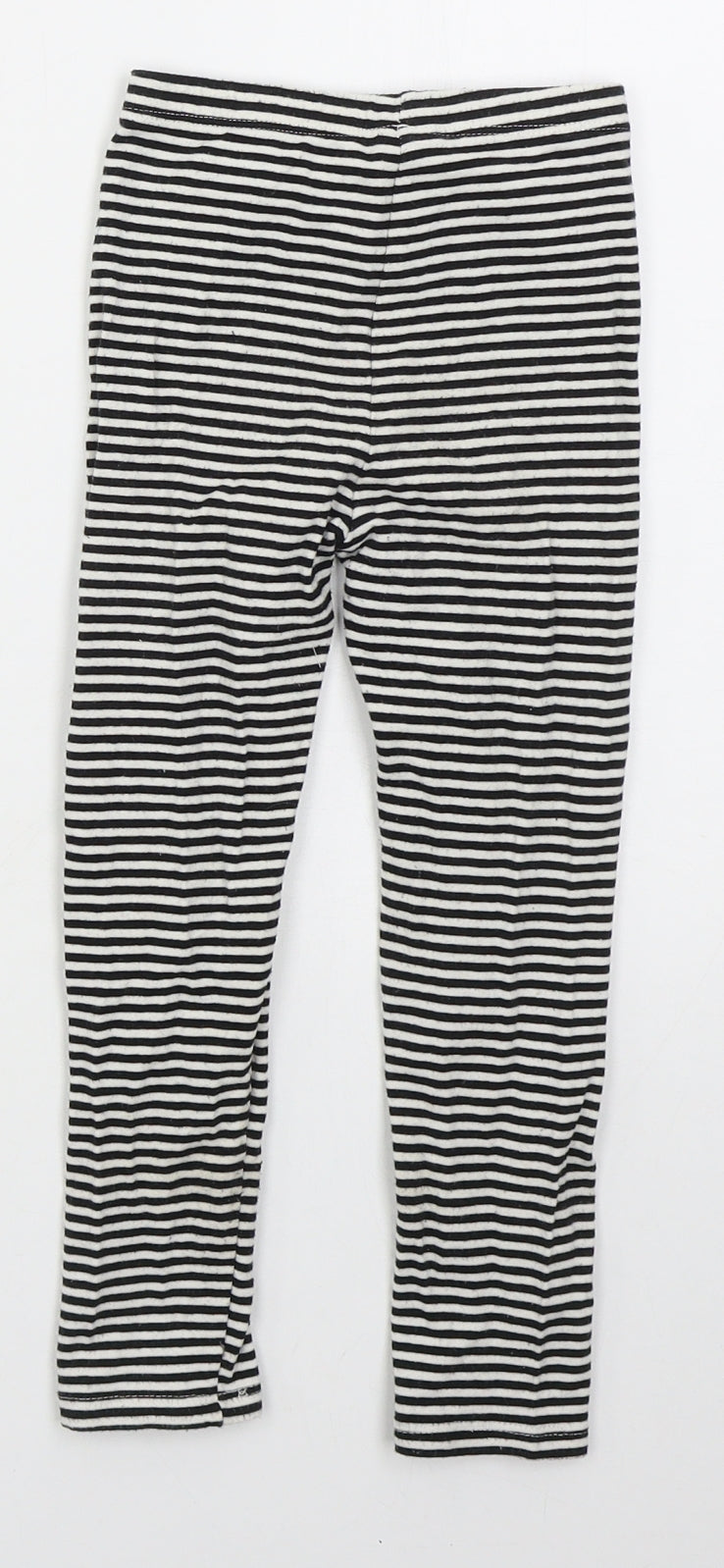 Matalan Girls Black Striped Cotton Carrot Trousers Size 4-5 Years  Regular