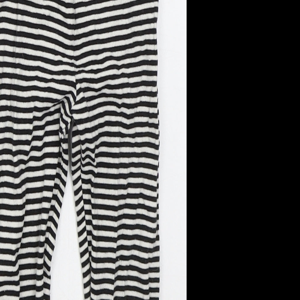 Matalan Girls Black Striped Cotton Carrot Trousers Size 4-5 Years  Regular