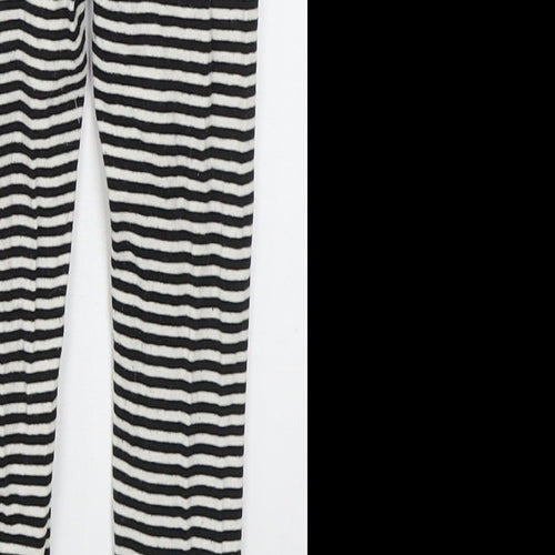Matalan Girls Black Striped Cotton Carrot Trousers Size 4-5 Years  Regular