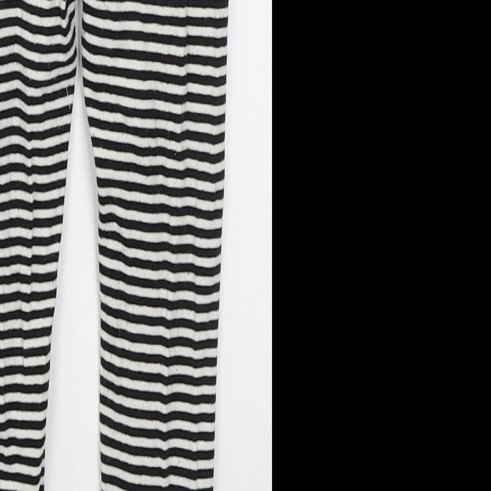 Matalan Girls Black Striped Cotton Carrot Trousers Size 4-5 Years  Regular