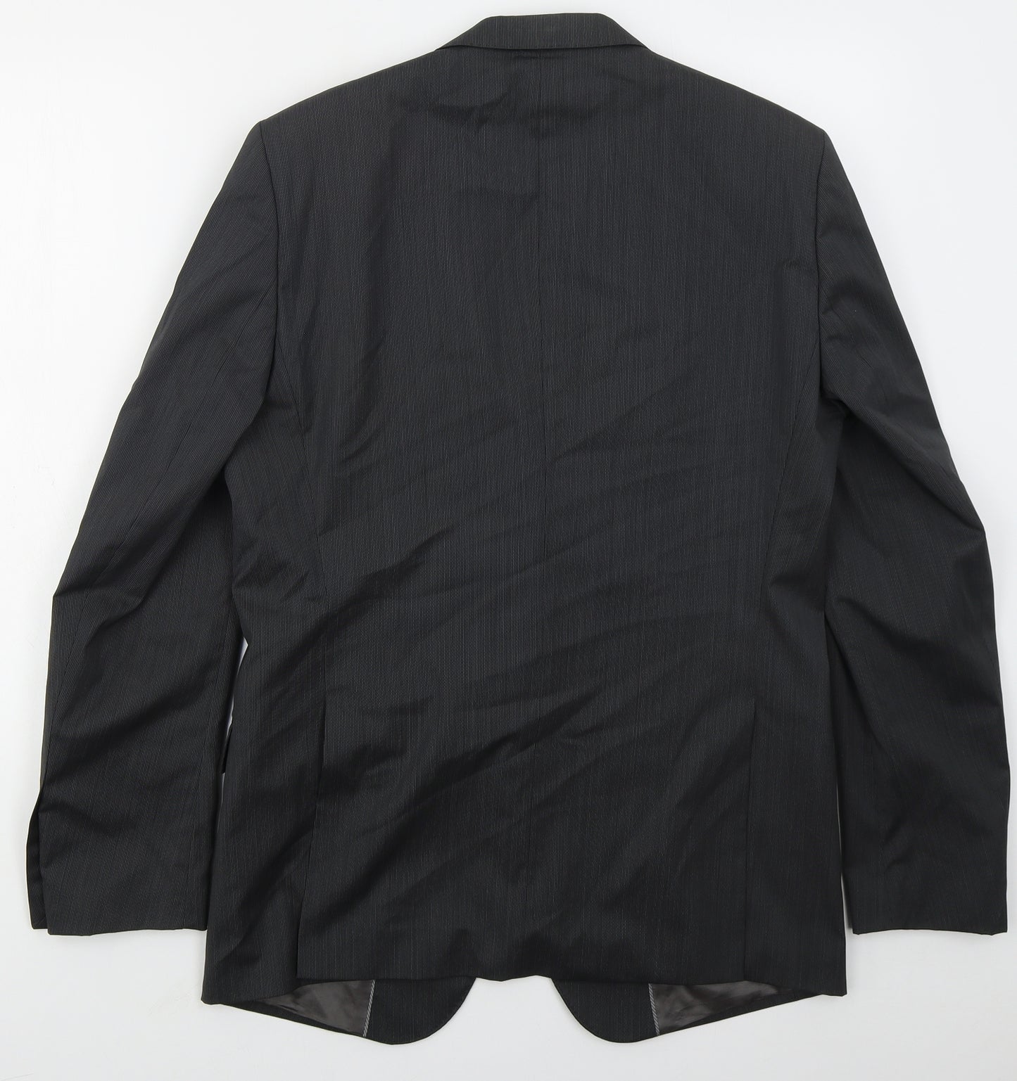Zara Mens Grey Striped Wool Jacket Suit Jacket Size 40