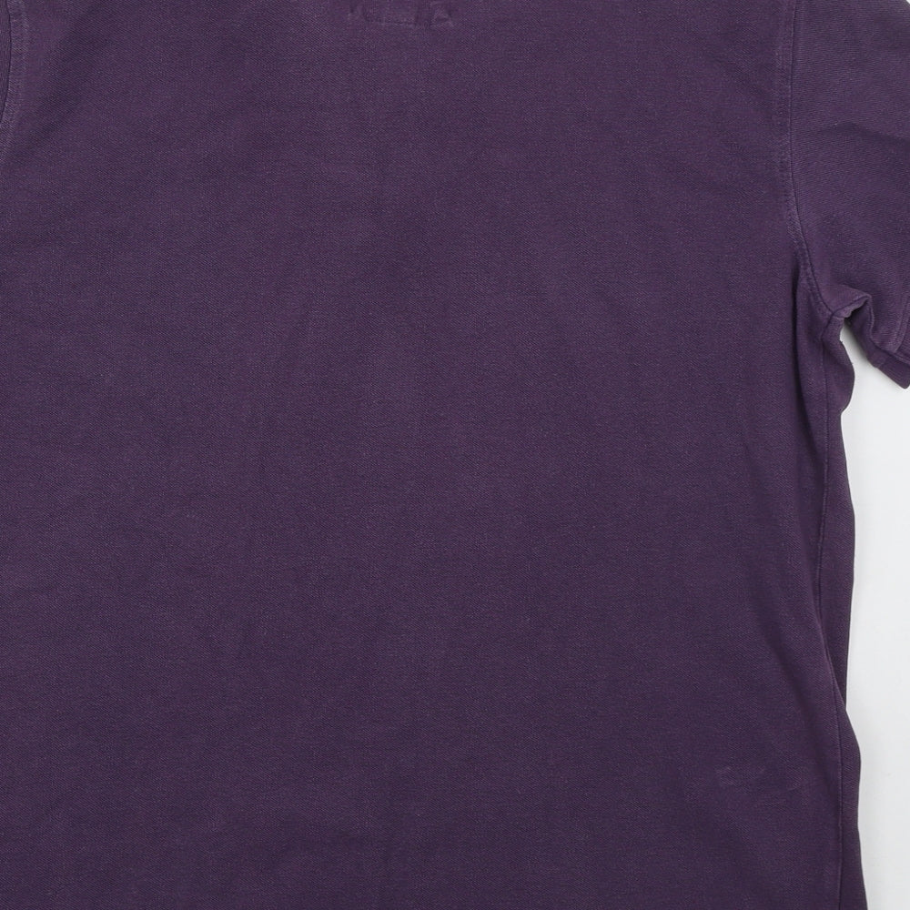 Crew Clothing Mens Purple  Cotton  Polo Size L Collared Pullover