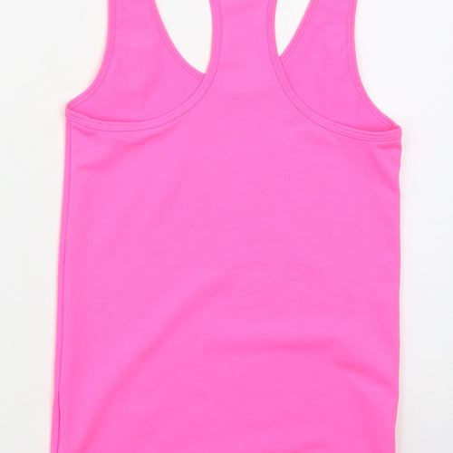 Reebok Womens Pink  Polyester Basic Tank Size XS Round Neck Pullover