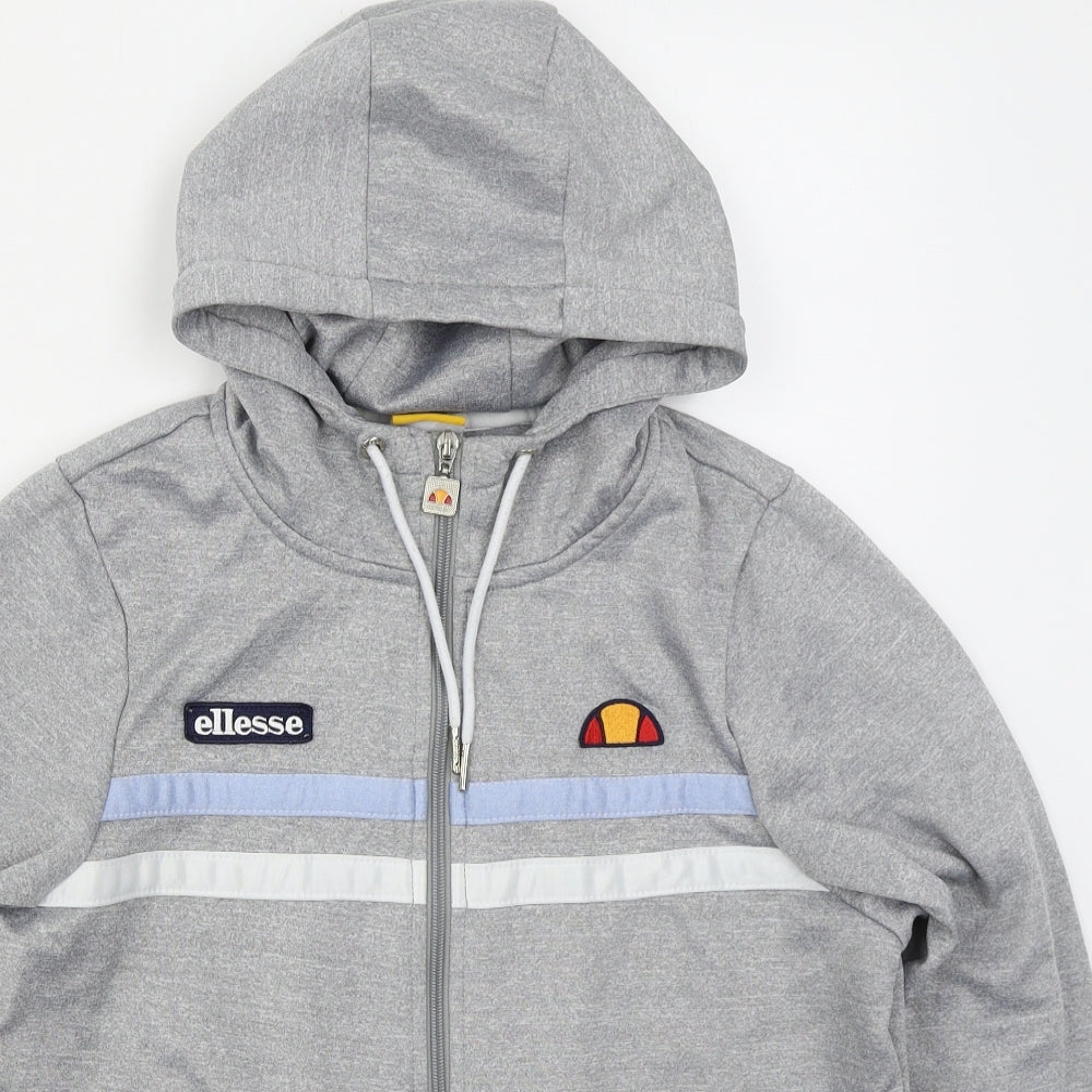 ellesse Womens Grey  Polyester Full Zip Hoodie Size 14  Zip