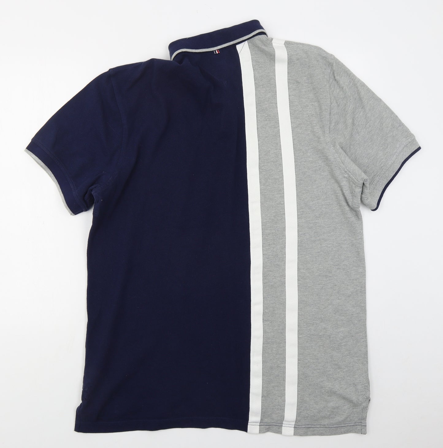 Tommy Hilfiger Mens Blue Striped Cotton  Polo Size XL Collared Pullover