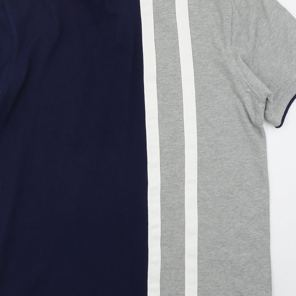 Tommy Hilfiger Mens Blue Striped Cotton  Polo Size XL Collared Pullover
