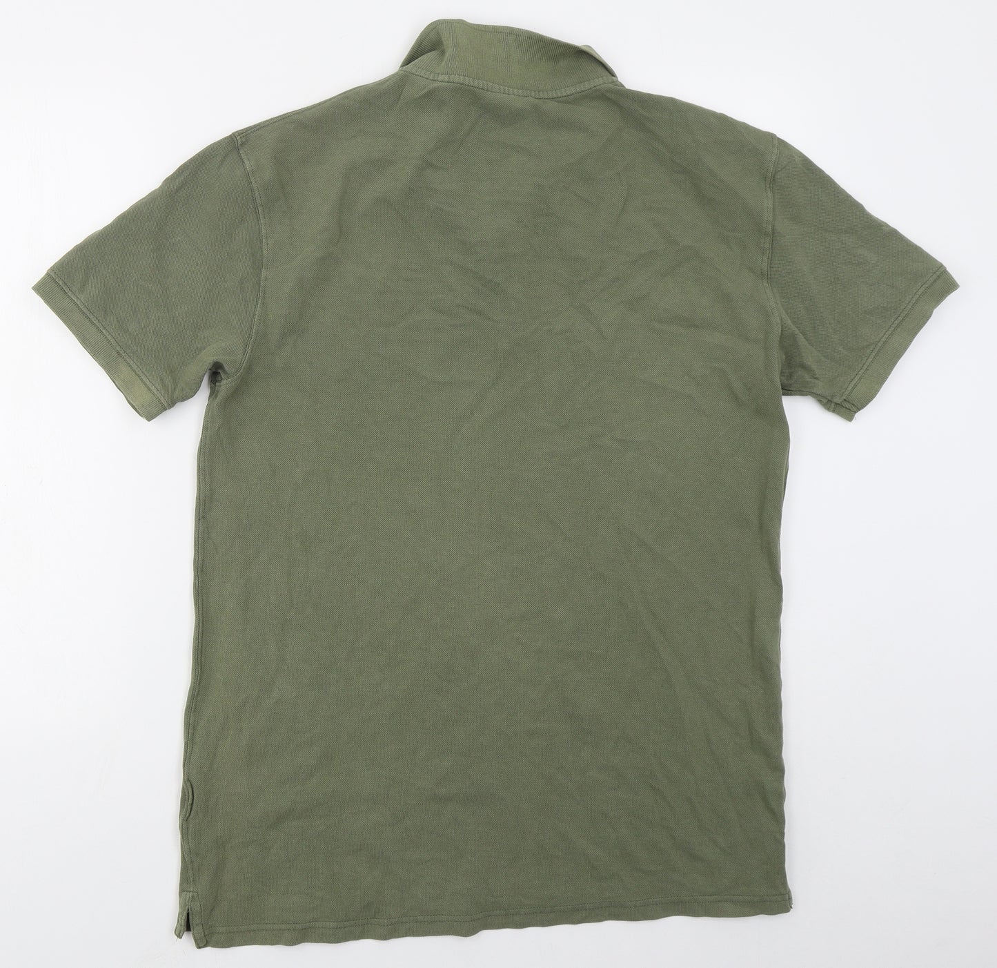 Pull & Bear Mens Green  Cotton  Polo Size L Collared Pullover