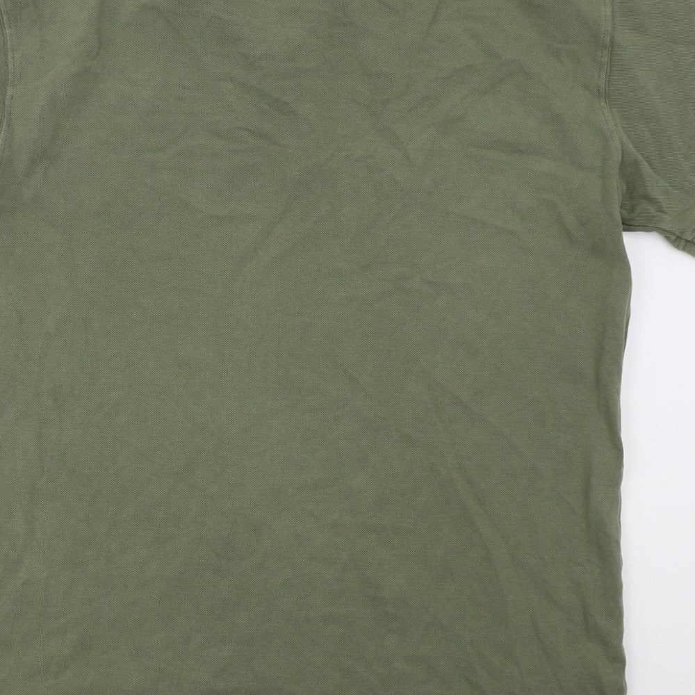 Pull & Bear Mens Green  Cotton  Polo Size L Collared Pullover