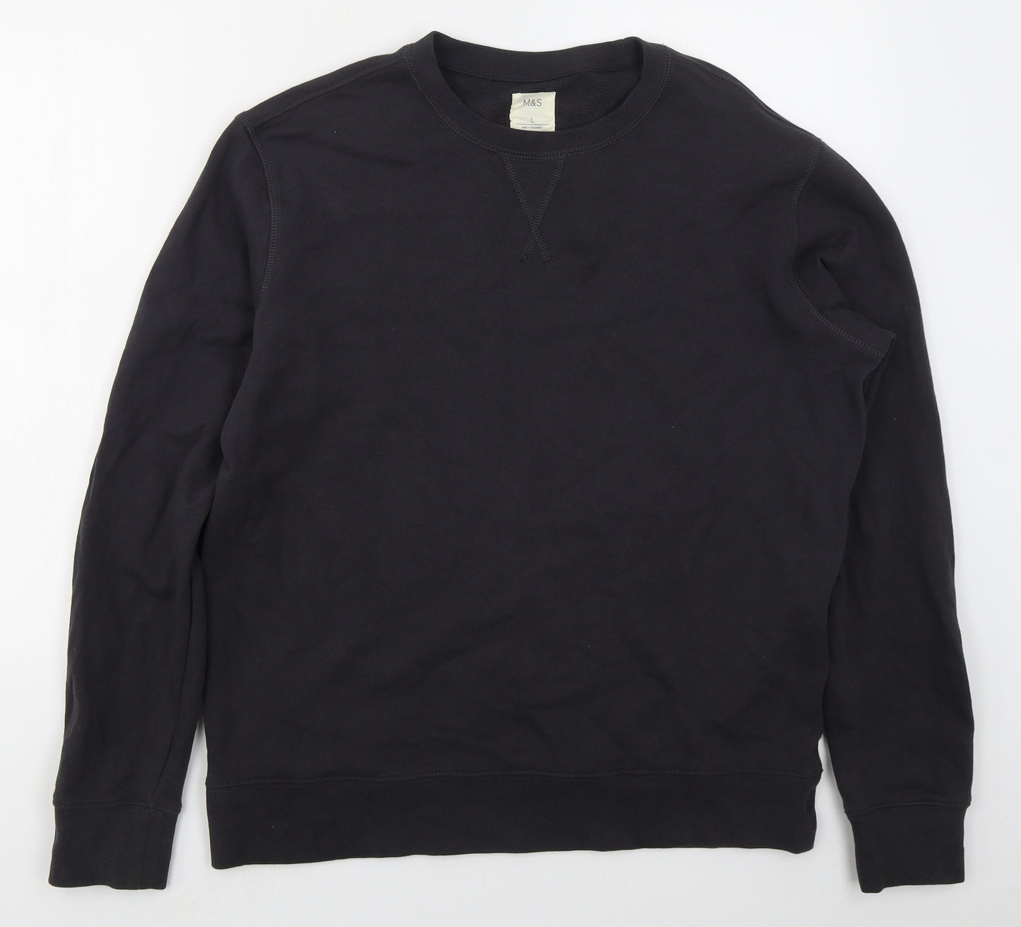 Marks and Spencer Mens Grey  Cotton Pullover Sweatshirt Size L