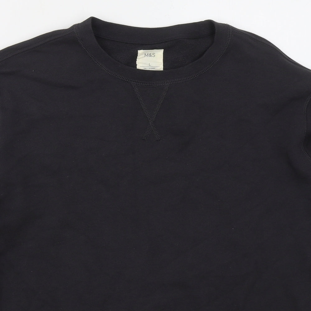 Marks and Spencer Mens Grey  Cotton Pullover Sweatshirt Size L