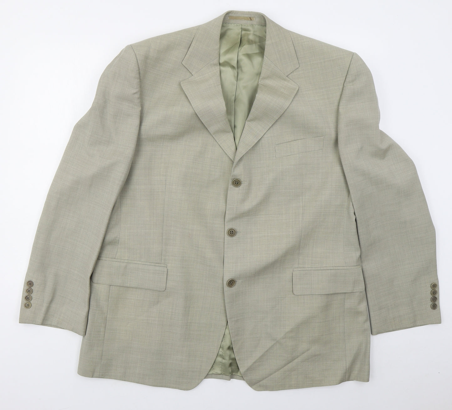 Magee Mens Beige  Wool Jacket Suit Jacket Size 46