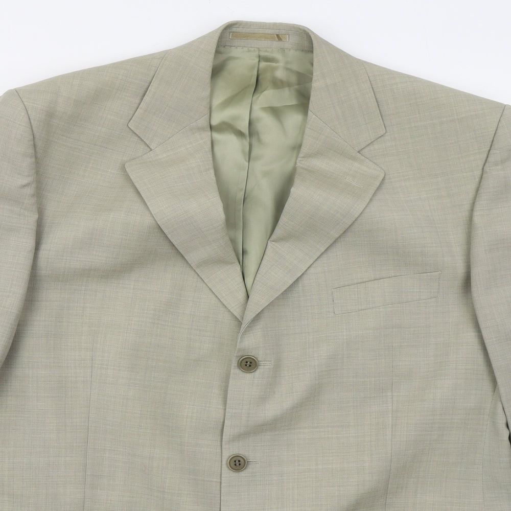 Magee Mens Beige  Wool Jacket Suit Jacket Size 46