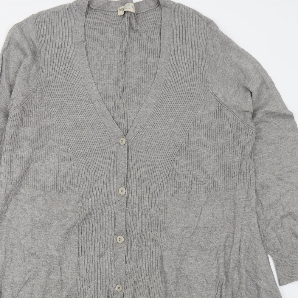 Marks and Spencer Womens Grey V-Neck  Viscose Cardigan Jumper Size 20