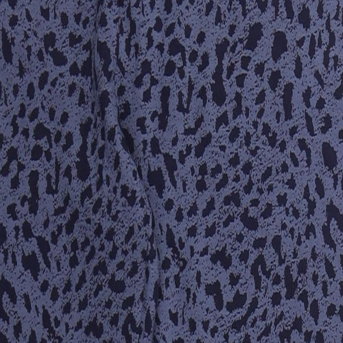 Preworn Womens Blue Animal Print Cotton Cropped Leggings Size 30 in L21.5 in