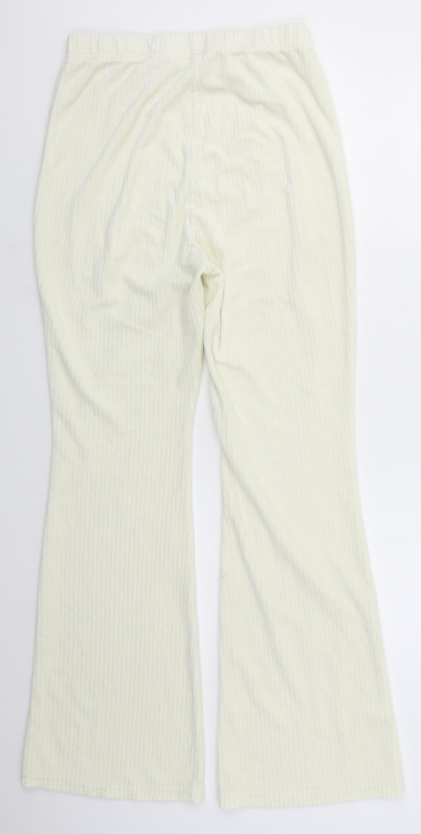 H&M Womens Ivory  Cotton Trousers  Size M L30 in Regular
