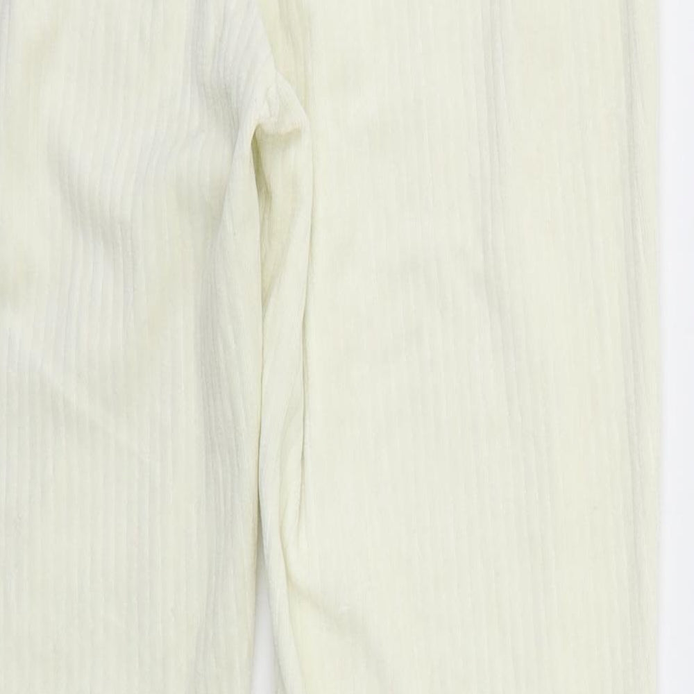 H&M Womens Ivory  Cotton Trousers  Size M L30 in Regular