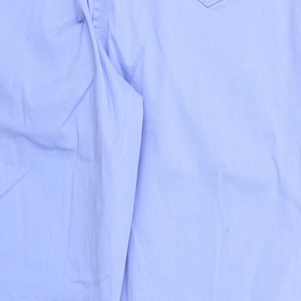Amalina Womens Blue  Cotton Trousers  Size 20 L29 in Regular Button