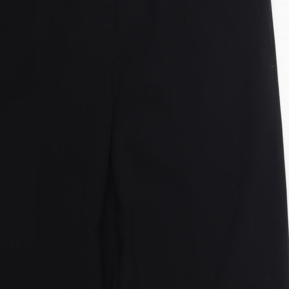 Marks and Spencer Womens Black  Polyester Trousers  Size 12 L30 in Regular Hook & Eye