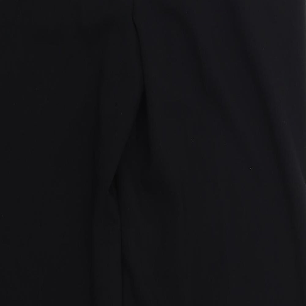 Marks and Spencer Womens Black  Polyester Trousers  Size 12 L30 in Regular Hook & Eye
