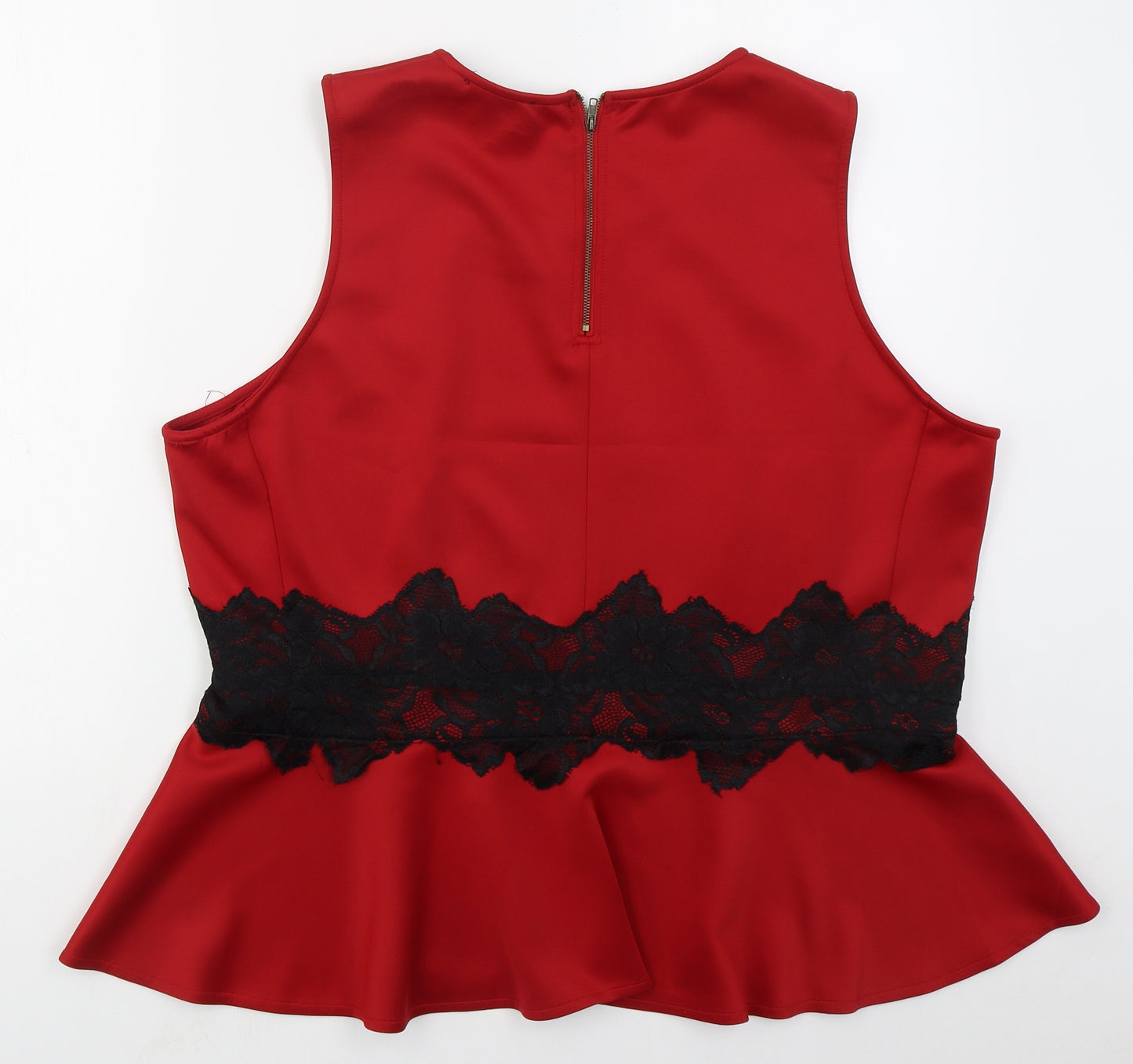 AX Paris Womens Red  Polyester Basic Tank Size 22 Round Neck