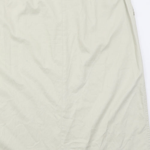 Preworn Womens Beige  Polyester A-Line Skirt Size 30 in   Button