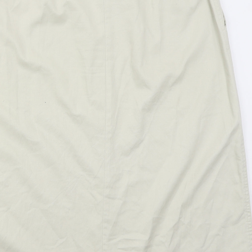 Preworn Womens Beige  Polyester A-Line Skirt Size 30 in   Button