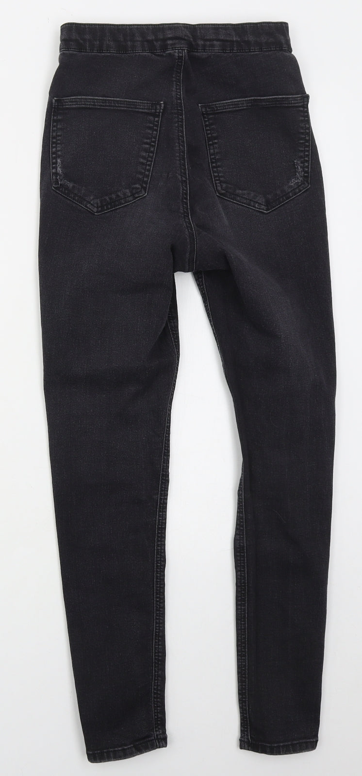 Topshop Womens Black  Cotton Skinny Jeans Size 28 in L26 in Regular Button