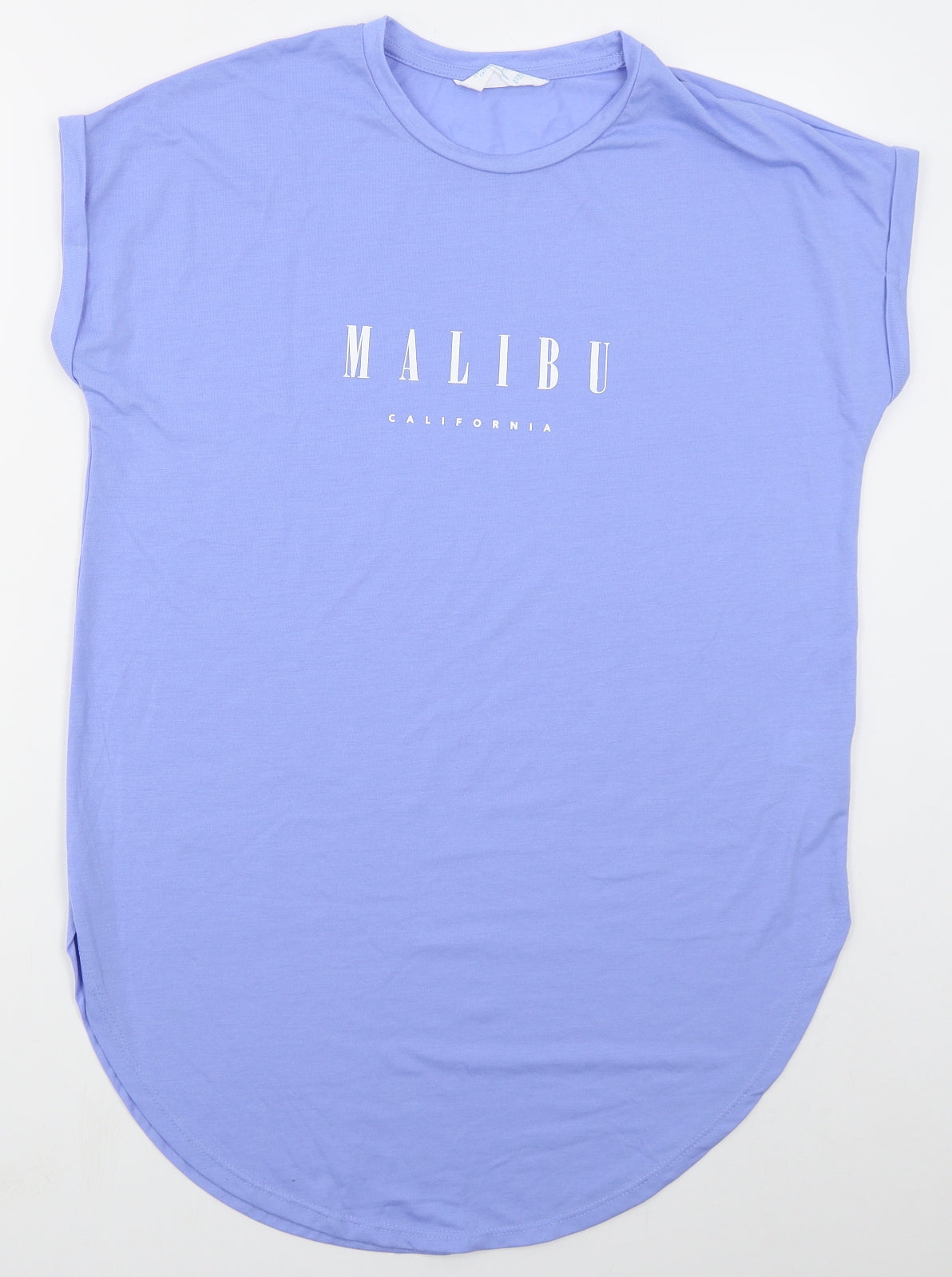 Primark Womens Blue  Polyester Basic T-Shirt Size 12 Crew Neck - Malibu