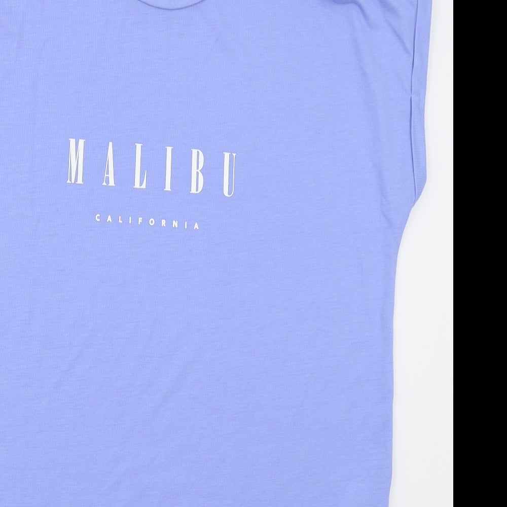 Primark Womens Blue  Polyester Basic T-Shirt Size 12 Crew Neck - Malibu