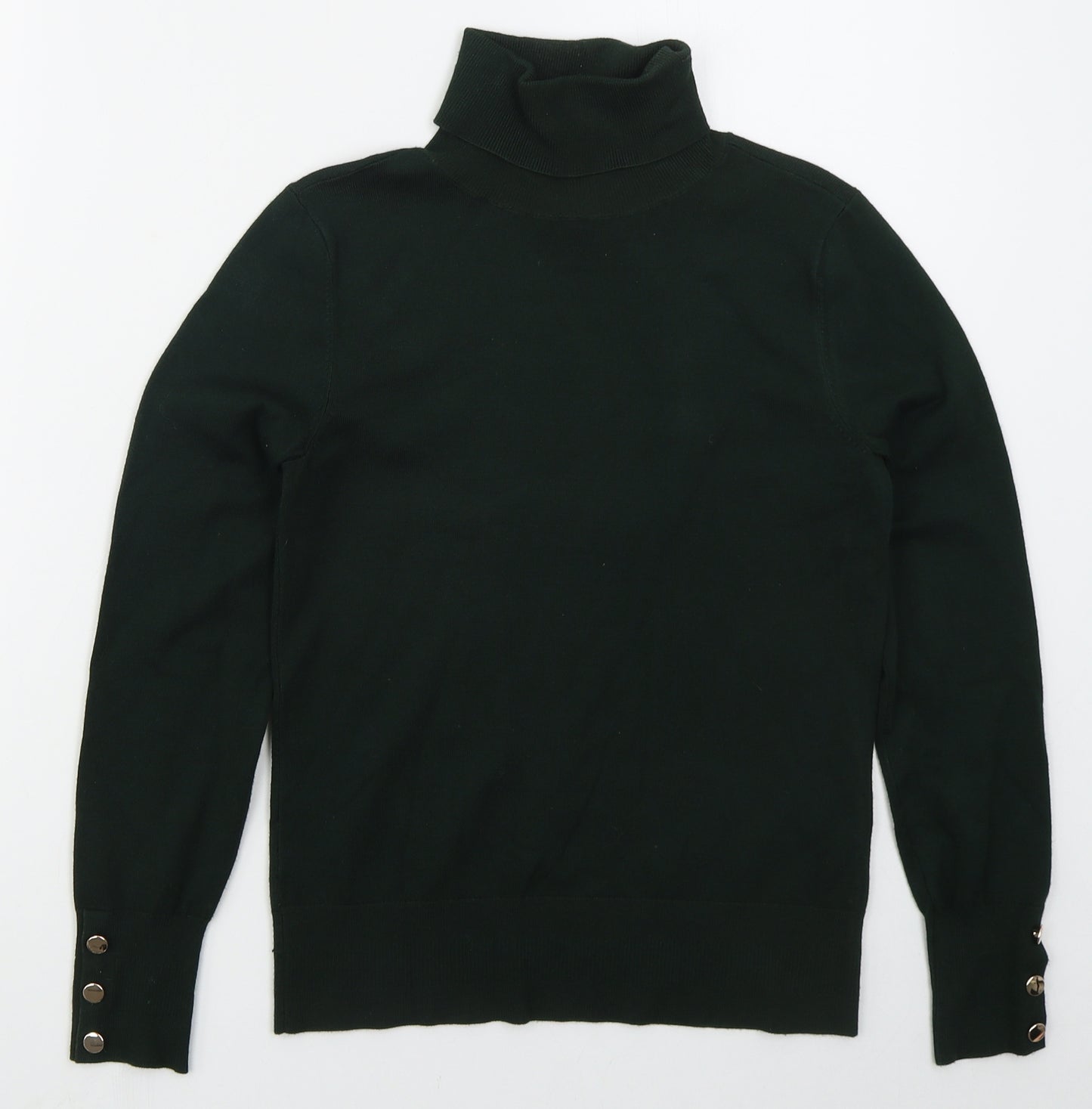 Dorothy Perkins Womens Green Roll Neck  Viscose Pullover Jumper Size 4