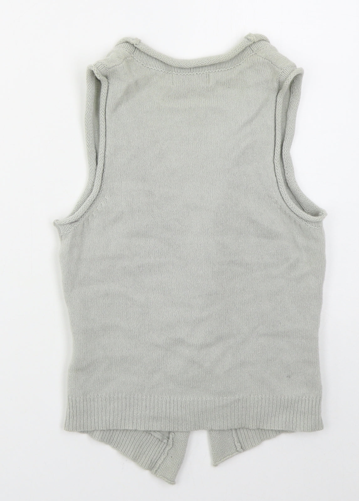 Topshop Womens Grey V-Neck  Wool Cardigan Jumper Size 8