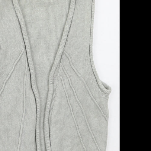 Topshop Womens Grey V-Neck  Wool Cardigan Jumper Size 8
